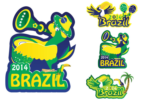 Kreatives Jahr 2014 in Brasilien World Cup Logos Vektormaterial WM Welt material logos logo Kreativ   