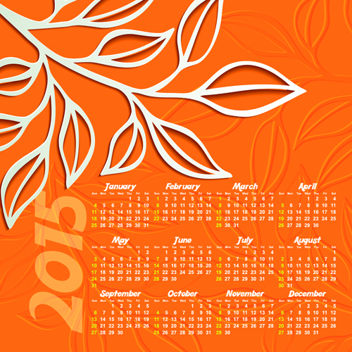 Kreativer Kalender 2015 Vektordesign Set 06 Kreativ Kalender 2015   
