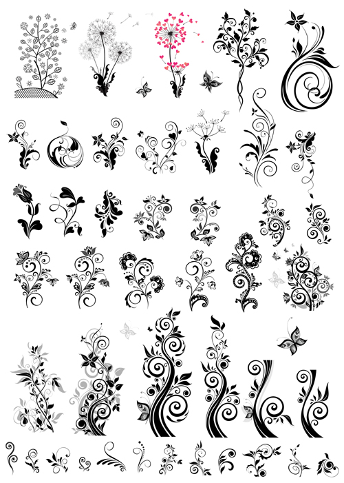 Dekoration mit Ornamenten florale Vektorgrafik Vektorgrafik Ornamente floral Dekoration   