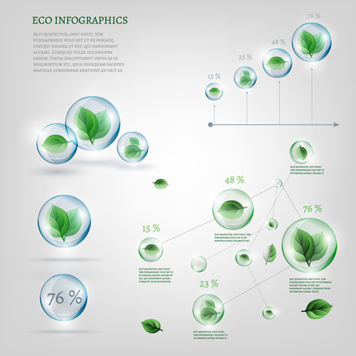 Eco Dateninfografie-Vektorvorlagen Material 02 Vorlage Öko Daten   