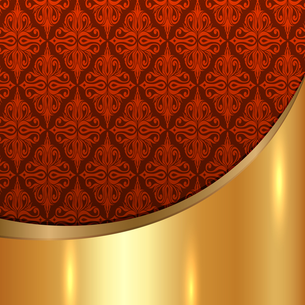 Goldgemälter Metall-Hintergrund mit Dekordmustern Vektormaterial 20 Muster Metall gold Dekor   