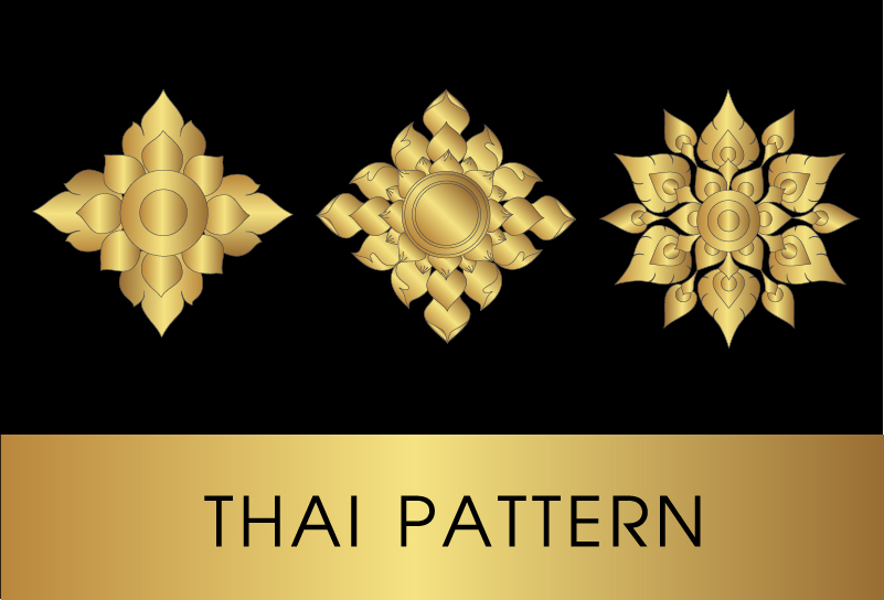 Or Thai ornements art vecteur matériel 01 thai ornements or   