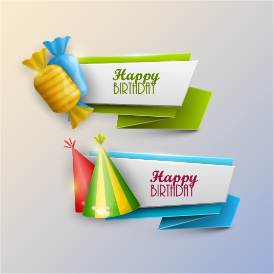 Fröhliches Geburtstagsbanner mit Süßigkeiten-Vektor Süßigkeiten happy Geburtstag banner   