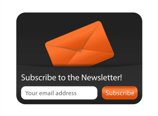 Orange avec le noir s’abonner vecteur de newsletter orange Noir newsletter abonnez-vous   