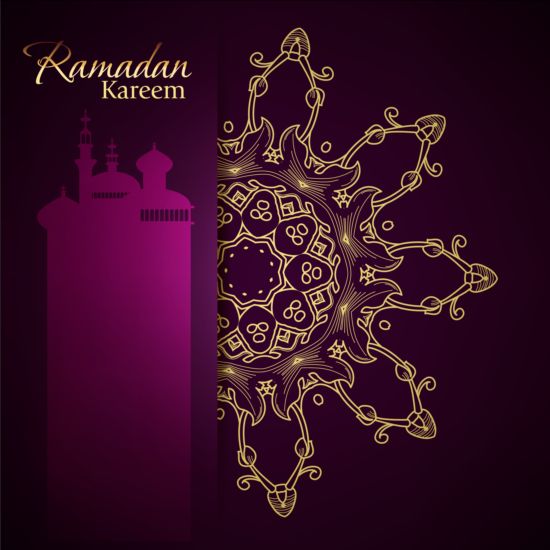 Ramadan Kareem violet fonds vecteur ensemble 25 ramadan pourpre kareem arrière-plans   