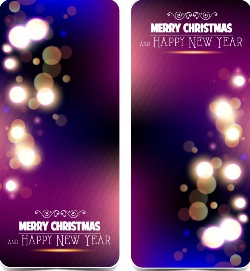 Vecteurs de carte de voeux de Noël violet brillant voeux violet Noël carte brillant   