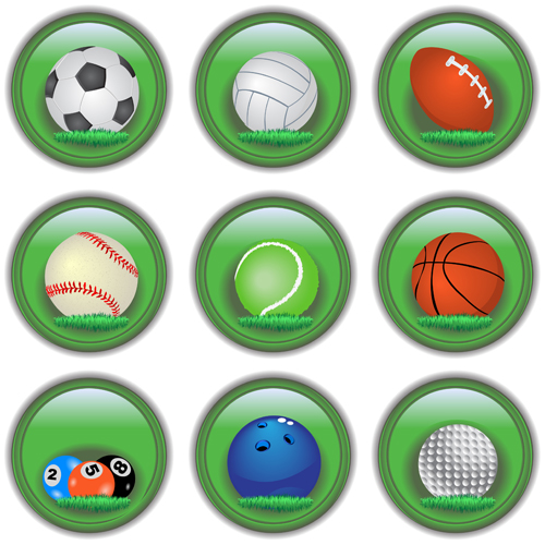 Glänzende Ball-Icons setzen Vektor 02 Shiny Ball shiny icons   