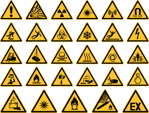 Panneaux d’avertissement de sécurité triangle 02 triangle signes sécurité avertissement   