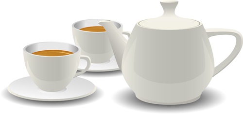 ティーベクターデザインの2つのカップ カップ お茶   