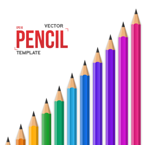 Modèle de fond de crayon de couleur de vecteur 09 modèle fond crayon couleur   