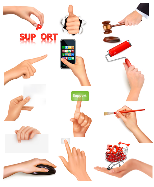 Vektor-Satz von Handgesteinen Design Grafik 02 Hand Gesten hand   