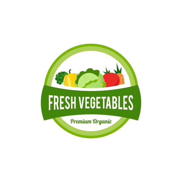 Gemüse frische Etiketten Vektor-Set 05 Gemüse Frisch Etiketten   