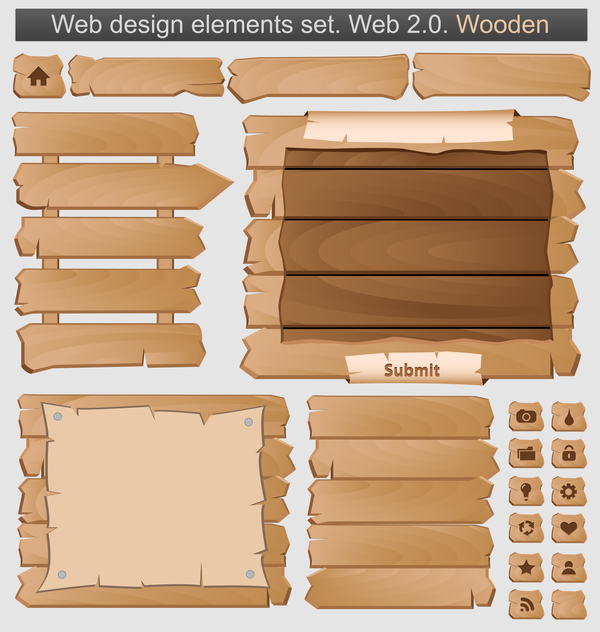 ウェブデザイン要素ウッドスタイルベクター01 要素 木材 デザイン スタイル ウェブ   
