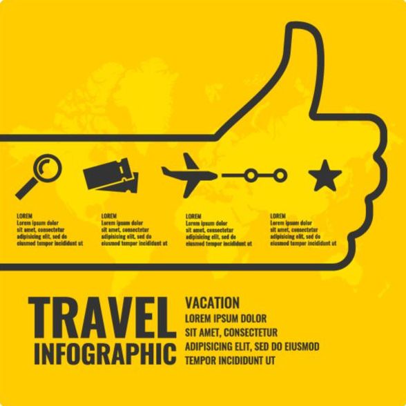 Vecteurs infographiques de voyage jaunes voyage jaune infographie   