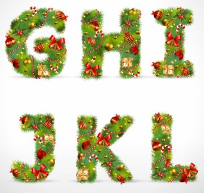 Weihnachtsornamente Buchstaben glänzenden Vektor Weihnachten Ornamente Briefe   