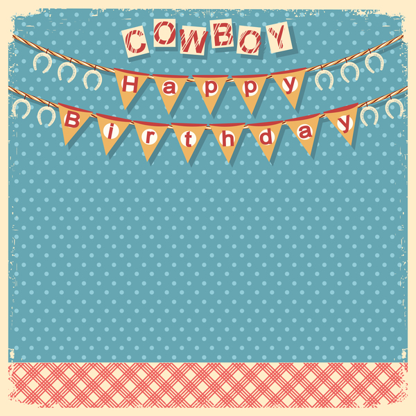 Cowboy enfant anniversaire fond vecteur   