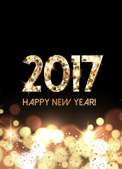 2017 nouvel an avec fond de lumière or vecteur 01 or neuf lumière année 2017   