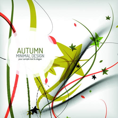秋の抽象植物と葉ベクトル背景05 葉 背景 秋 植物 抽象的   