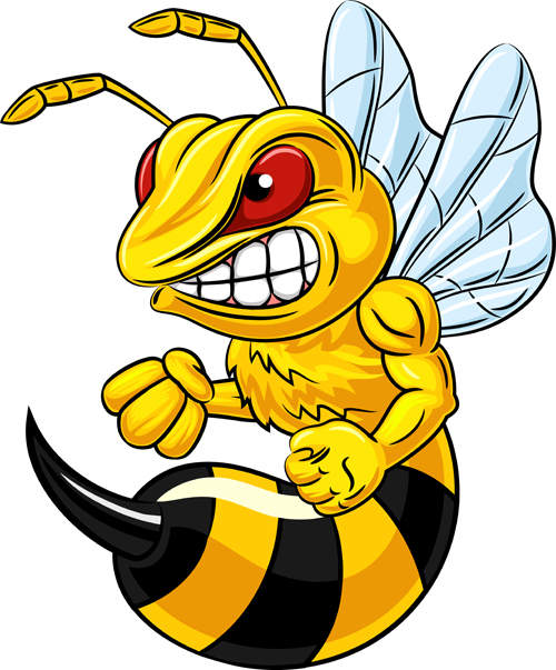 Illustration de vecteur d’abeille en colère de dessin animé 03 illustration Fâché dessin animé abeille   