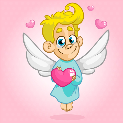 Cartoon-Kuppel mit rosa Herzvektor 01 pink Herz cupid cartoon   