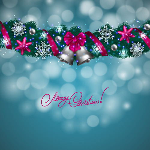 Christamas Girland mit Halation Hintergrund Vektor 04 Hintergrund halation Garland Christamas   