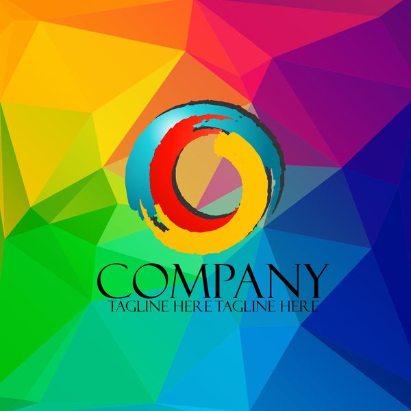 Kreative Logos mit farbigem Polygon-Hintergrundvektor 05 Unternehmen polygon logos Kreativ farbig   