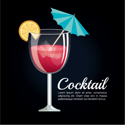 Style sombre cocktail affiche vecteur modèle 02 styles poster dark cocktail   
