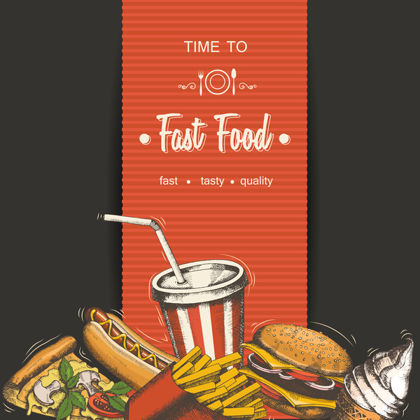 ファストフードポスターベクトルテンプレート材料01 高速 食品 ポスター   