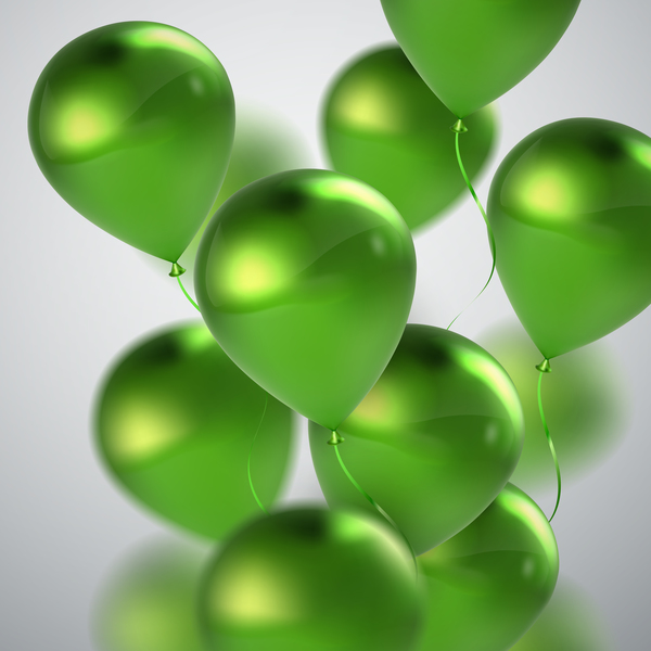 グリーンバルーン背景ベクトルイラスト02 緑 バルーン   