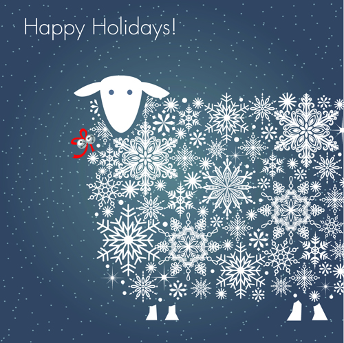 Fröhliche Feiertagsschafherne Hintergrundvektor 01 Urlaub Schafe Hintergrund happy   