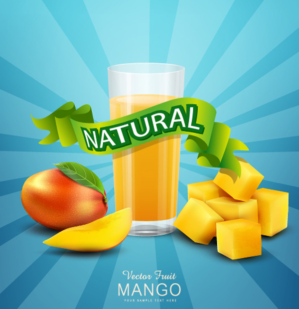 Natürliches Mango-Getränk Plakatvektordesign trinken poster Natürlich mango   