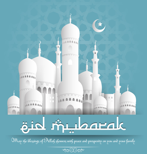 Vector Eid Mubarak graphiques de fond 04 Mubarak graphics fond   