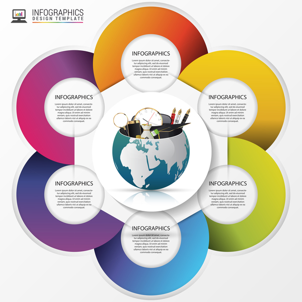 Vector Creative World Infografie-Vorlage 04 Welt Kreativ Infografik   