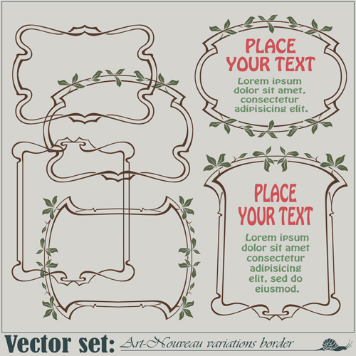 Vector Set art frames design elements 01 frames Elemente   