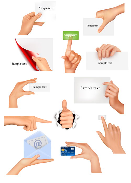 Vecteur ensemble de gestes à la main Design graphiques 01 gestes de la main geste   