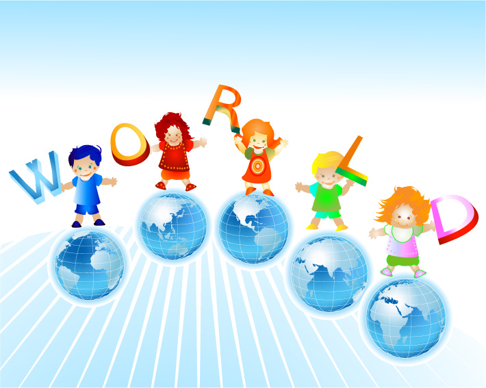 Welt-und Kinderkreativer Hintergrundvektor 02 kreativer Hintergrund Kreativer kids kid Hintergrundvektor Hintergrund   