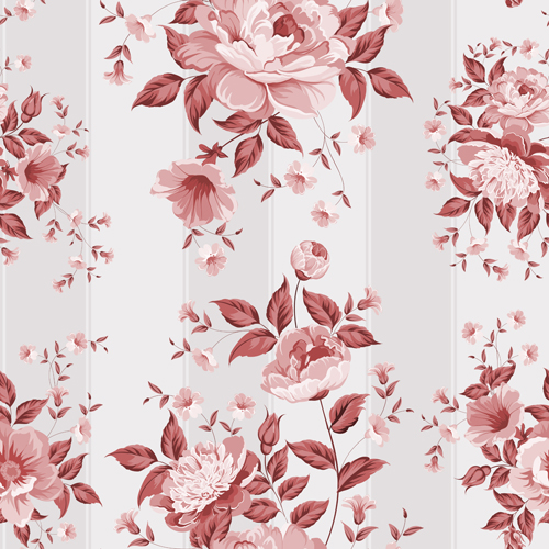 belles fleurs avec motif sans soudure Vintage vecteur 02 sans soudure motif belles fleurs   