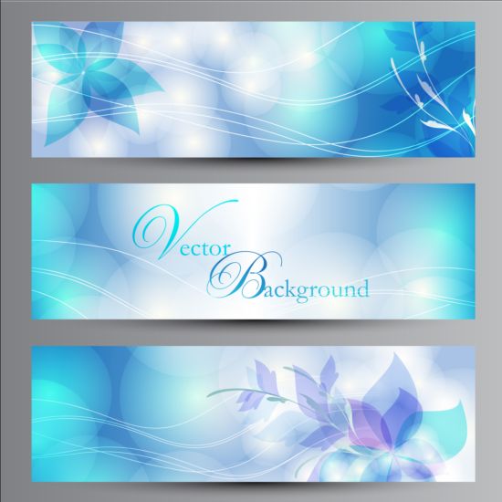 Blaue Banner mit floralem Vektor floral Blau banner   