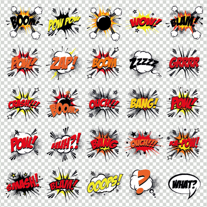 Art objets Comics logos vecteur 05 objets logos BD art   