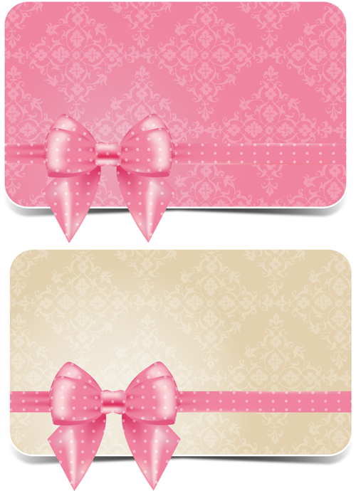 Schöne rosa Bogen Visitenkarte vecto Schön pink Karte business Bogen   