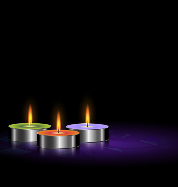 Bougies et matériel vectoriel foncé de fond 03 dark bougies   