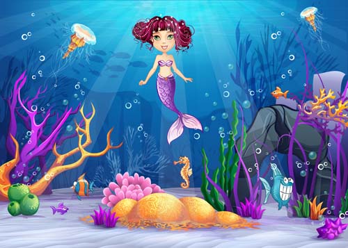 Cartoon monde sous-marin beau vecteur 05 sous l’eau monde cartoon beau   