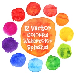 Couleur aquarelle éclaboussures vecteur matériel splashes coloré aquarelle   