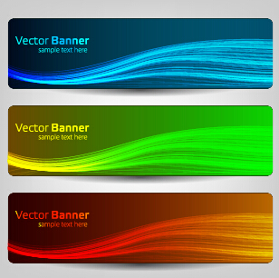 Bannière de vecteur de ligne optique colorée 03 optique ligne coloré Bannière   