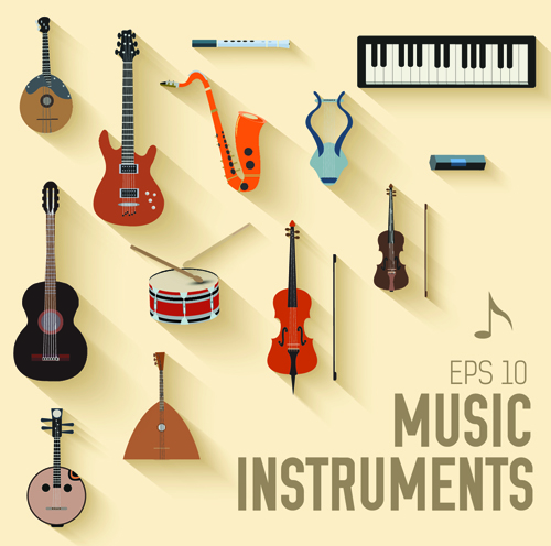 Musique créative instruments graphiques vectoriels de fond 02 vector graphics vecteur de fond musique instruments fond creative   
