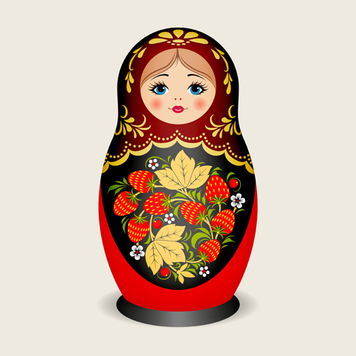 かわいいロシア人形デザインベクトル02 人形 ロシア かわいい   