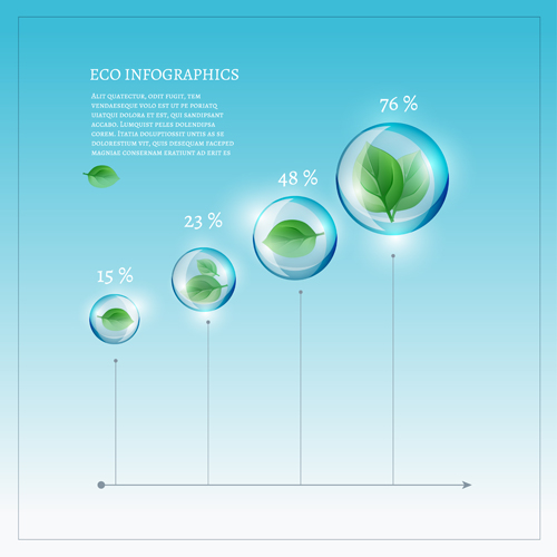 Eco infographies Elements vecteurs graphiques 06 infographies graphics elements eco   