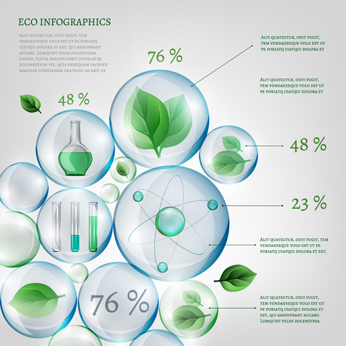 Éléments infographiques éco graphiques vectoriels 15 infographies graphics elements eco   