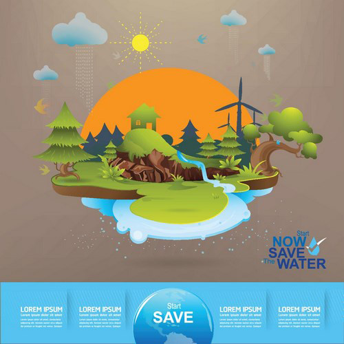 節水によるエコライフテンプレートベクトル07 水 保存 ライフ テンプレート エコ   