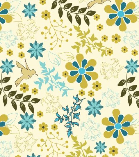 Elegantes florales Retro-Muster nahtlos Vektor 07 Retro-Schrift nahtlos Muster floral elegant   